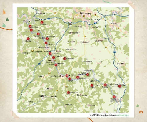 Buchcover und Innenansicht für das Buch: Taubertal. Wandern für die Seele