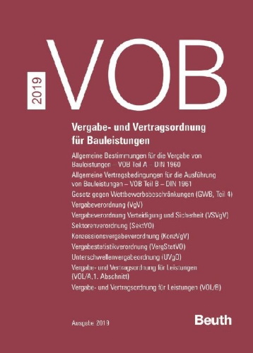 Buchcover und Innenansicht für das Buch: VOB Zusatzband 2019