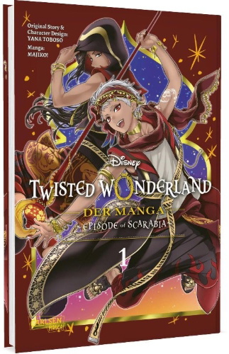 Buchcover und Innenansicht für das Buch: Twisted Wonderland: The Comic - Episode of Scarabia