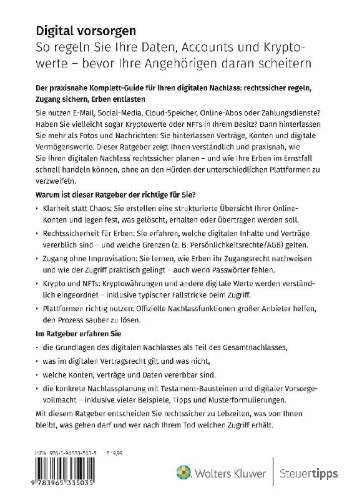 Buchcover und Innenansicht für das Buch: Digital vorsorgen