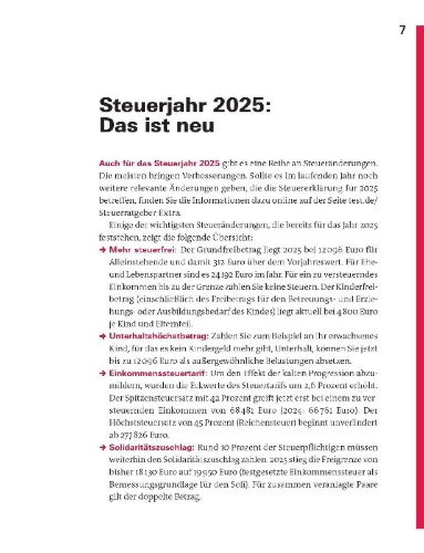 Buchcover und Innenansicht für das Buch: Steuererklärung 2025/2026 - Arbeitnehmer, Beamte