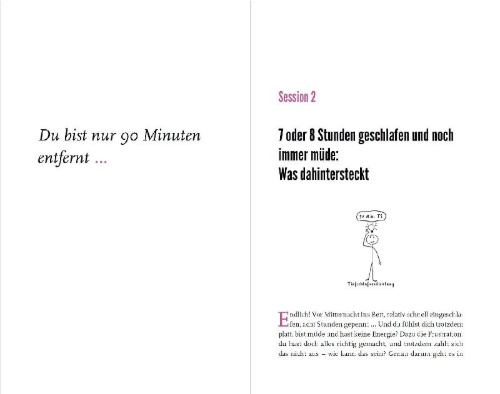 Buchcover und Innenansicht für das Buch: Die Tiefschlaf-Formel