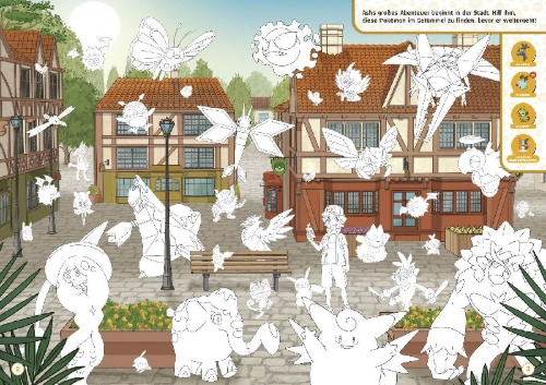 Buchcover und Innenansicht für das Buch: Mes Coloriages Cherce-et-Trouve - Sacha et ses Amis