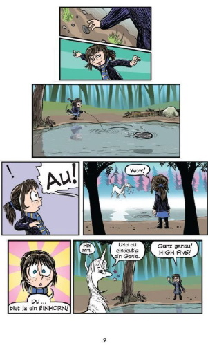Buchcover und Innenansicht für das Buch: Fibi und ihr Einhorn (Bd. 1)