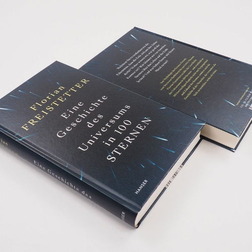 Buchcover und Innenansicht für das Buch: Eine Geschichte des Universums in 100 Sternen