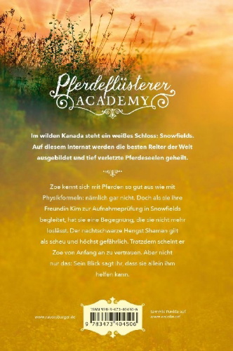 Buchcover und Innenansicht für das Buch: Pferdeflüsterer-Academy, Band 1: Reise nach Snowfields