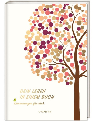 Buchcover und Innenansicht für das Buch: DEIN LEBEN IN EINEM BUCH (beige)