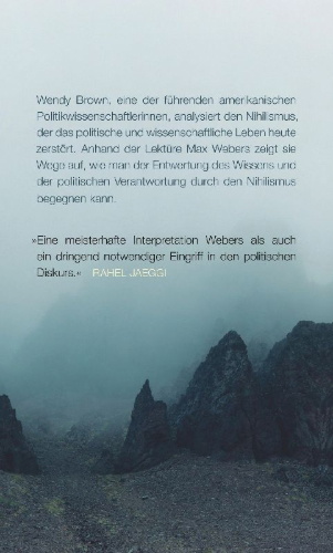 Buchcover und Innenansicht für das Buch: Nihilistic Times. Thinking with Max Weber