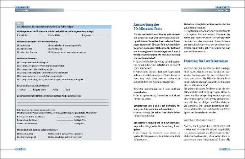 Buchcover und Innenansicht für das Buch: Optimales Lauftraining