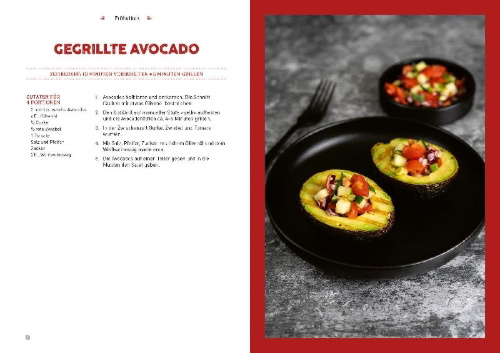 Buchcover und Innenansicht für das Buch: Rezepte für den Optigrill