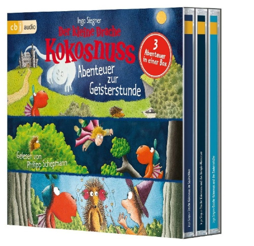 Buchcover und Innenansicht für das Buch: Der kleine Drache Kokosnuss - Abenteuer zur Geisterstunde