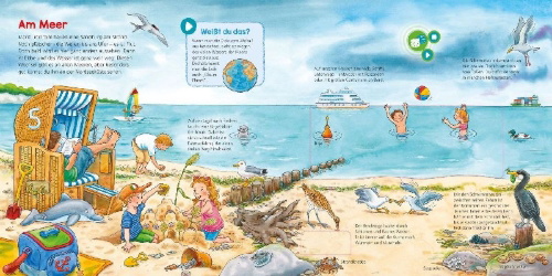 Buchcover und Innenansicht für das Buch: BOOKii® WAS IST WAS Kindergarten Tiere und Pflanzen am Wasser