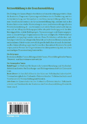 Buchcover und Innenansicht für das Buch: Netzwerkbildung in der Erwachsenenbildung