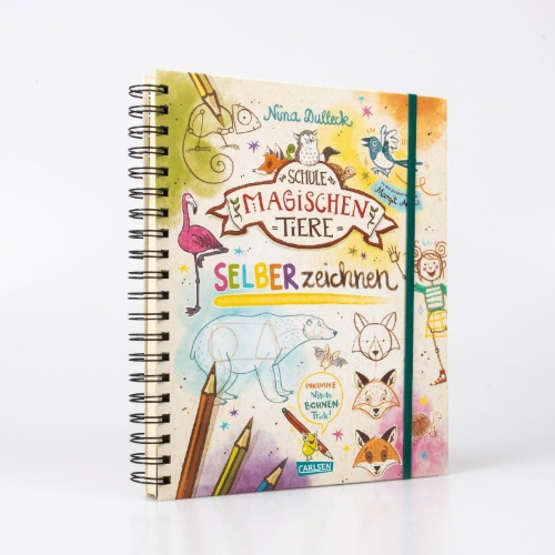 Buchcover und Innenansicht für das Buch: Die Schule der magischen Tiere: SELBERzeichnen