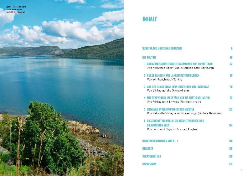 Buchcover und Innenansicht für das Buch: Schottland mit dem Wohnmobil
