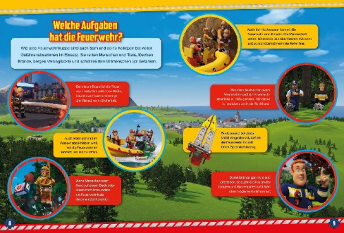 Buchcover und Innenansicht für das Buch: Feuerwehrmann Sam: Mein großes Buch von Feuerwehrmann Sam