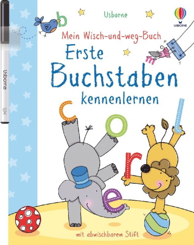 Buchcover und Innenansicht für das Buch: Mein Wisch-und-weg-Buch: Erste Buchstaben kennenlernen