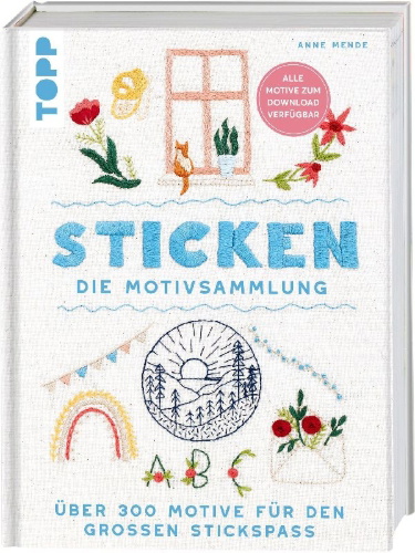 Buchcover und Innenansicht für das Buch: Sticken. Die Motivsammlung