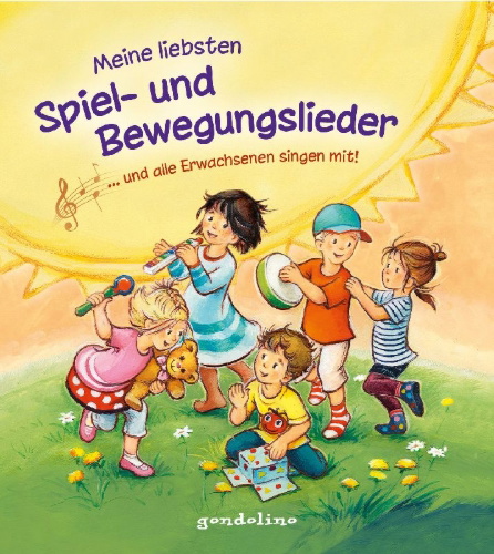 Buchcover und Innenansicht für das Buch: Meine liebsten Spiel- und Bewegungslieder ... und alle Erwachsenen singen mit!