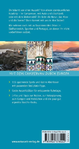 Buchcover und Innenansicht für das Buch: Naturzeit Vanlife: Südwärts
