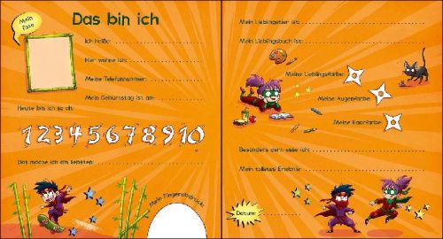 Buchcover und Innenansicht für das Buch: Meine Kindergarten-Freunde (Ninjas)