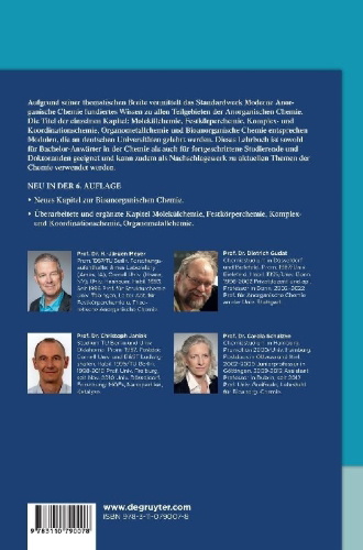 Buchcover und Innenansicht für das Buch: Riedel Modern Inorganic Chemistry
