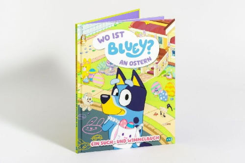 Buchcover und Innenansicht für das Buch: Bluey - Where's Bluey at Easter, A Search and Find Book