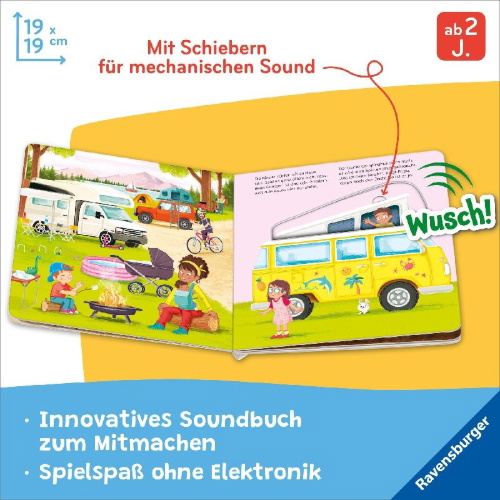 Buchcover und Innenansicht für das Buch: Spielen, hören, staunen - Fahrzeuge