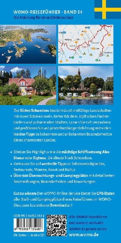 Buchcover und Innenansicht für das Buch: Entdeckertouren mit dem Wohnmobil Schweden