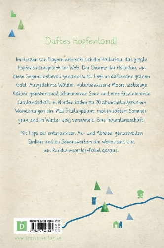 Buchcover und Innenansicht für das Buch: Hallertau. Wandern für die Seele