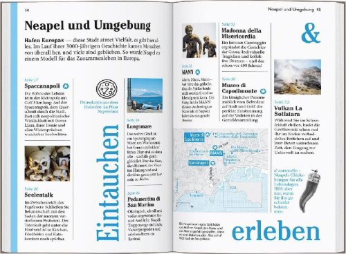 Buchcover und Innenansicht für das Buch: DUMONT Reise-Taschenbuch Reiseführer Neapel, Amalfiküste, Cilento