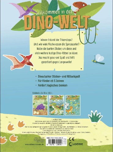 Buchcover und Innenansicht für das Buch: Les Dinosaures - Mon bloc de jeux