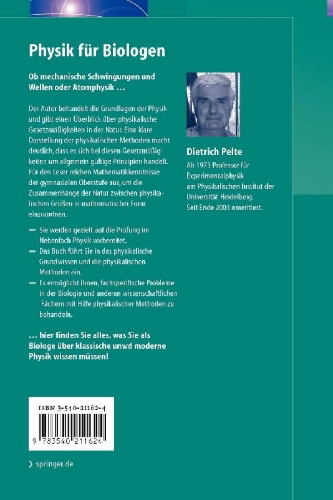 Buchcover und Innenansicht für das Buch: Physik für Biologen
