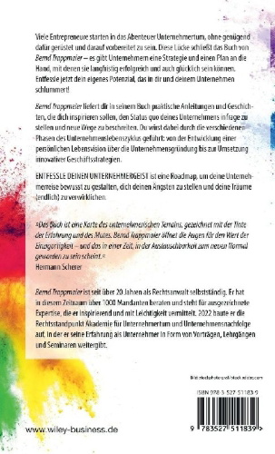 Buchcover und Innenansicht für das Buch: Entfessle deinen Unternehmergeist