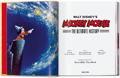 Buchcover und Innenansicht für das Buch: Walt Disney's Mickey Mouse. The Ultimate History