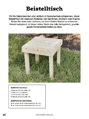 Buchcover und Innenansicht für das Buch: Gartenmöbel aus Holz