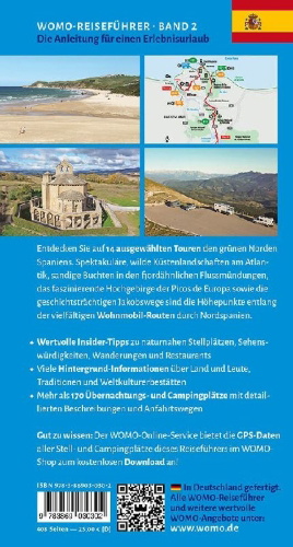 Buchcover und Innenansicht für das Buch: Entdeckertouren mit dem Wohnmobil Nordspanien