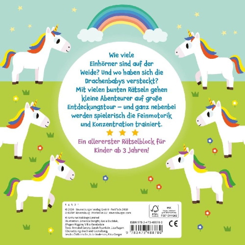 Buchcover und Innenansicht für das Buch: Mein allererster Rätselblock: Magische Rätsel