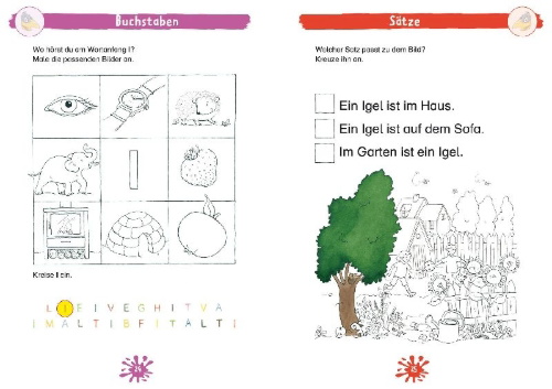 Buchcover und Innenansicht für das Buch: Mein großer Lesespaß mit Rabe Linus - 1. Klasse