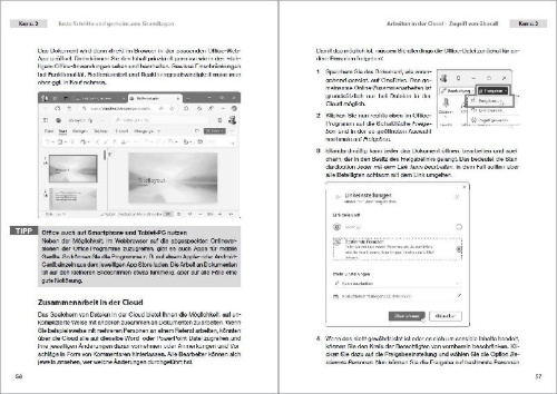 Buchcover und Innenansicht für das Buch: Office 2024 und Microsoft 365 - Das Praxishandbuch
