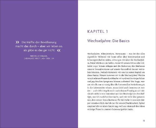Buchcover und Innenansicht für das Buch: Wechseljahre. Das Upgrade