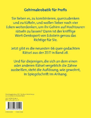 Buchcover und Innenansicht für das Buch: Eckstein - Um die Ecke gedacht 28