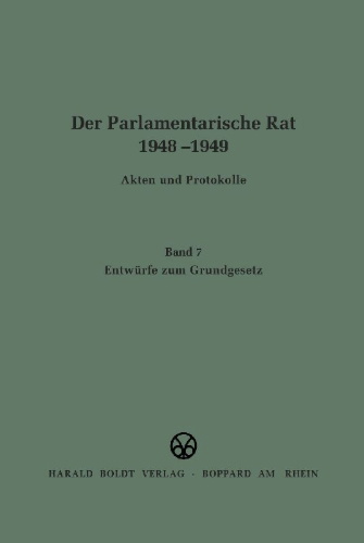 Buchcover und Innenansicht für das Buch: Entwürfe zum Grundgesetz