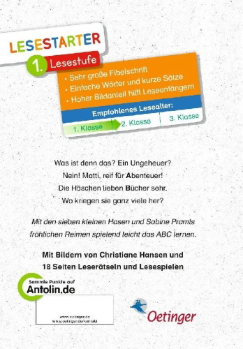 Buchcover und Innenansicht für das Buch: Wenn sieben kleine Hasen durch das ABC rasen