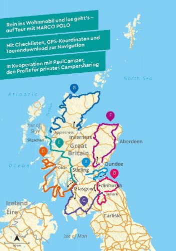 Buchcover und Innenansicht für das Buch: MARCO POLO Camper Guide Schottland