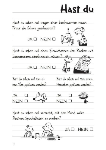 Buchcover und Innenansicht für das Buch: Gregs Tagebuch - Mach's wie Greg!