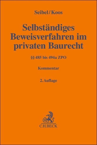 Buchcover und Innenansicht für das Buch: Selbständiges Beweisverfahren im privaten Baurecht