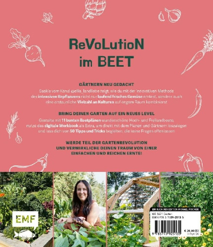 Buchcover und Innenansicht für das Buch: Bunte Beete - Einfach gärtnern mit intensiver Bepflanzung in Hochbeet und Freiland