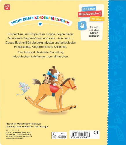 Buchcover und Innenansicht für das Buch: Meine ersten Fingerspiele und Kinderreime