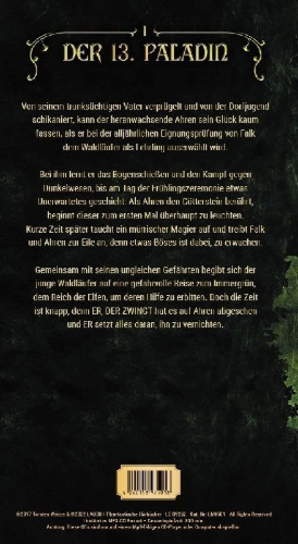 Buchcover und Innenansicht für das Buch: Ahren: Der 13. Paladin Band I
